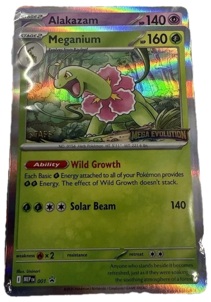 Mega Evolution Prerelease Staff Promo Cards Sealed Promo Card