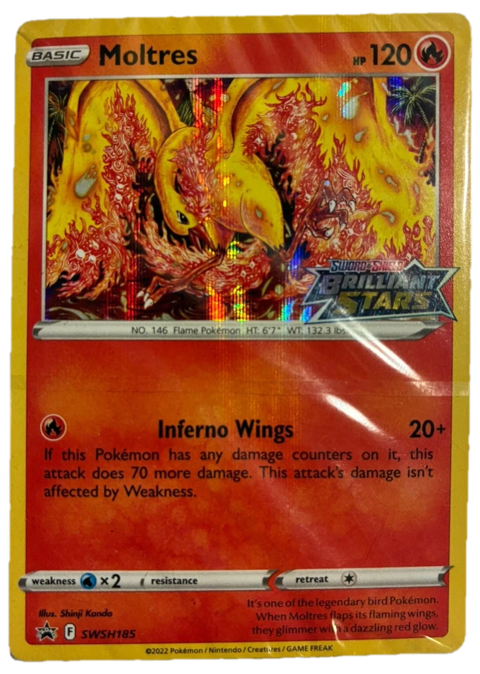 Brilliant Stars Moltres Swsh185 Promo Sealed Promo Card