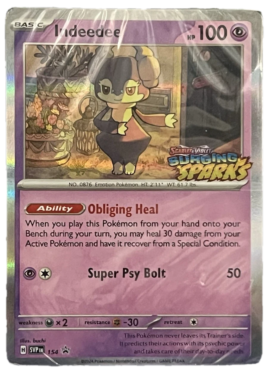 Surging Sparks Indeedee Svp 154 Promo Sealed Promo Card