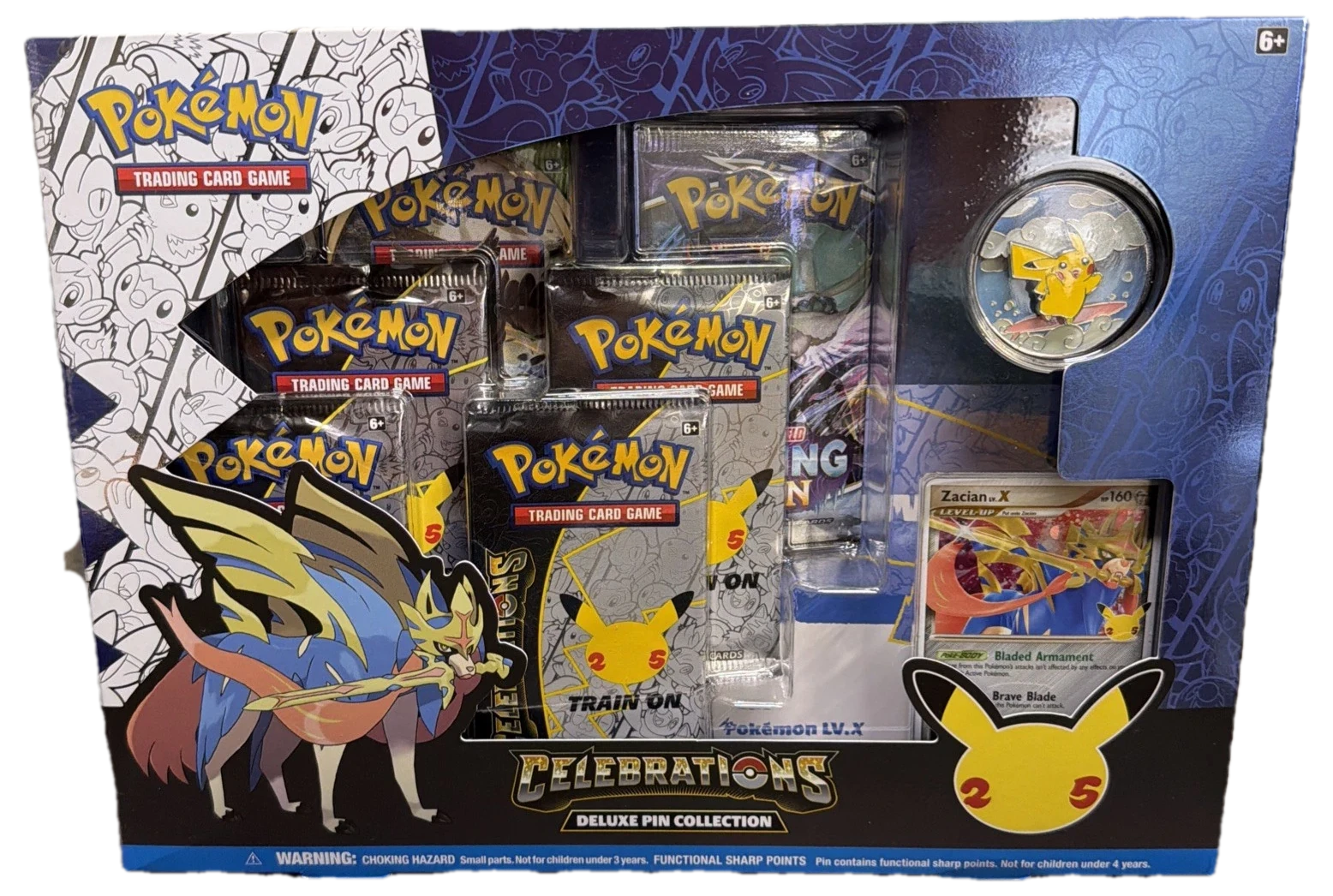 Zacian Lvx Celebrations Deluxe Pin Collection Collection Box