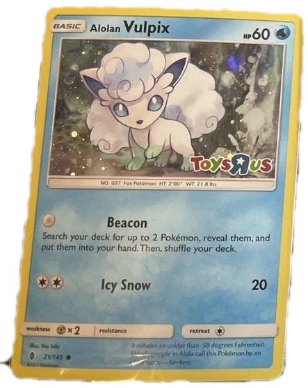 Sun & Moon Alolan Vulpix Toys R Us Promo 21/145 Sealed Promo Card