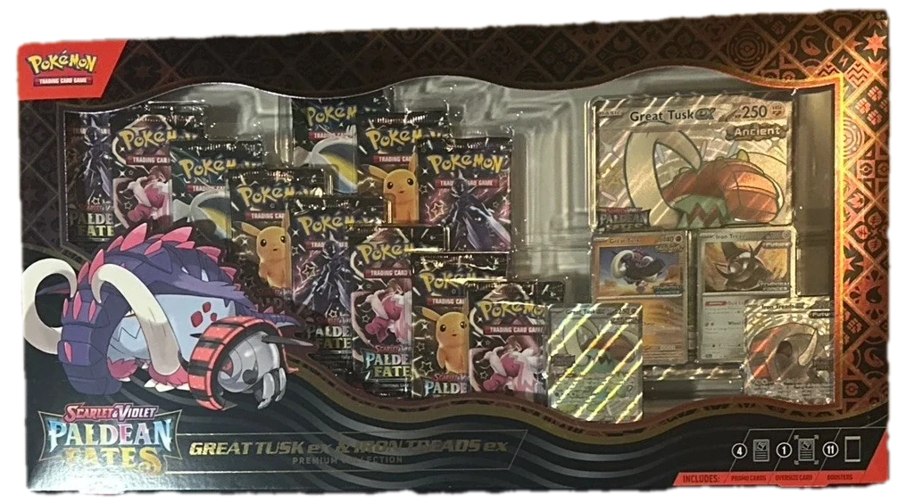 Paldean Fates Great Tusk & Iron Treads Premium Collection Lucario & Tyranitar Premium Collection Collection Box