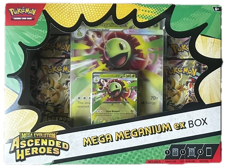Ascended Heroes Mega Meganium Box & First Partners Deluxe Pin Collection Collection Box