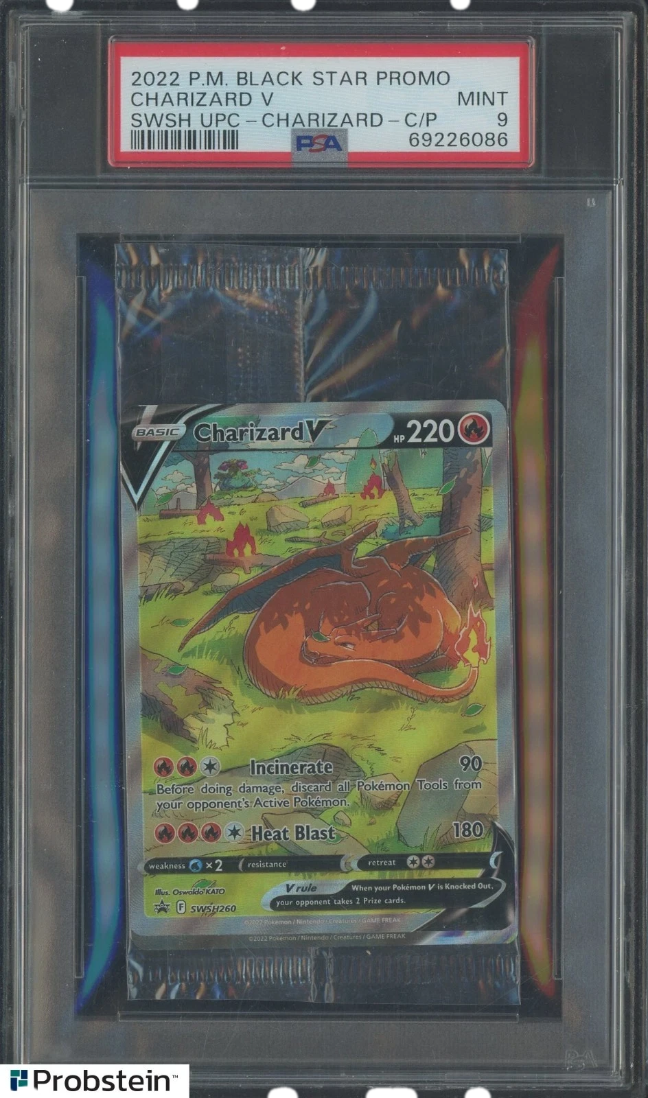 Pokemon Black Star Promo Charizard V Swsh260 Cello Pack Collection Box