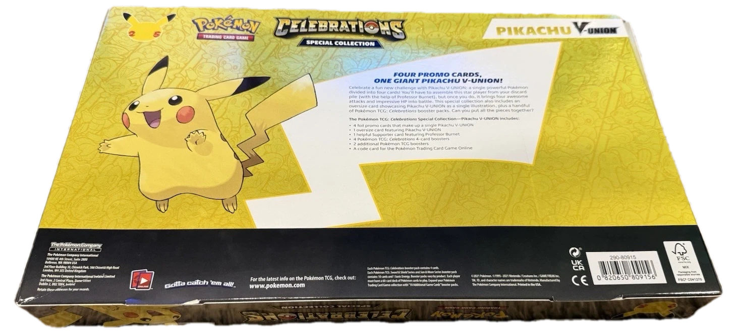Celebrations Special Collectionpikachu V Union Collection Box