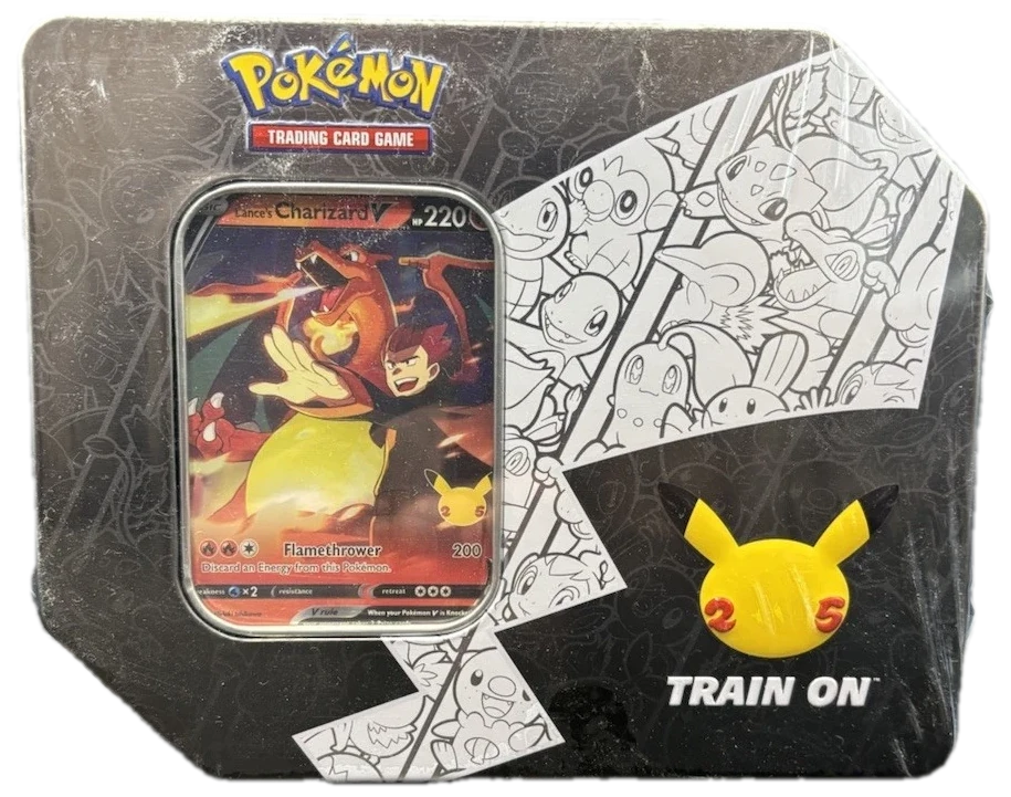Celebrations Large Tin Lances Charizard V Tin