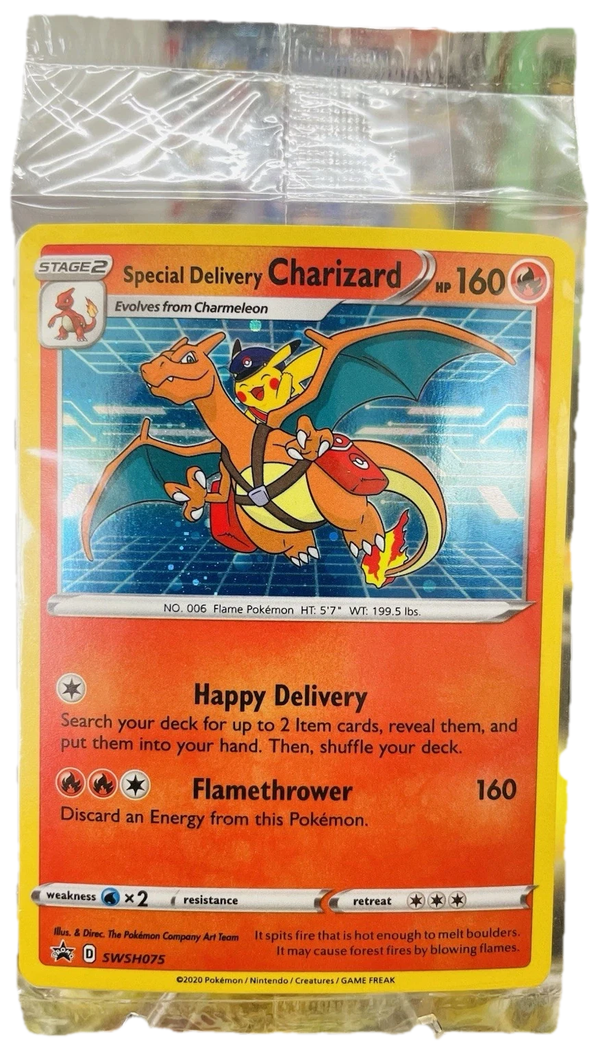 Pokemon Promo Special Delivery Charizard Swsh075 Sealed Promo Card