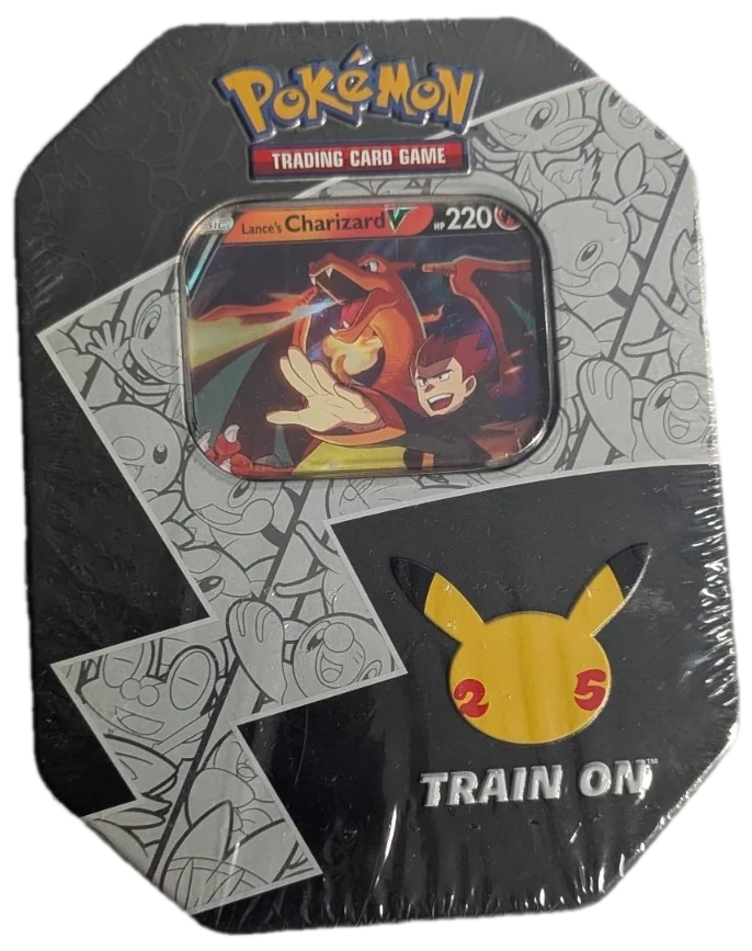 Celebrations 25th Anniversary Tin Lances Charizard V Tin