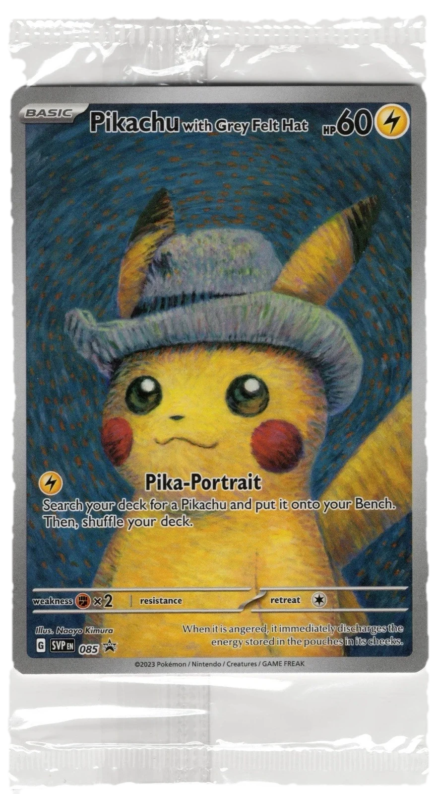 Black Star Promos Pikachu With Grey Felt Hat Sealed Promo Card